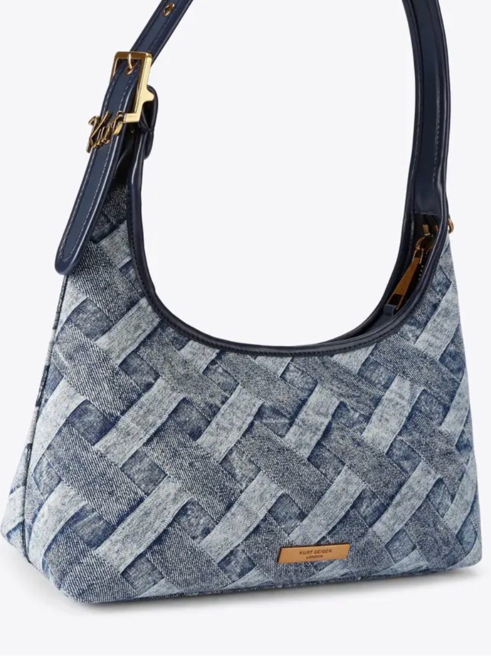 Kurt Geiger London Kurt Shoulder Bag – Denim Woven Print – NWT - Picture 5 of 8